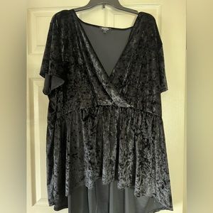 Velour Black Blouse